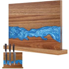 Ayiusideza 797507165515 Magnetic Knife Block Double Sided Holder Acacia Wood Magne