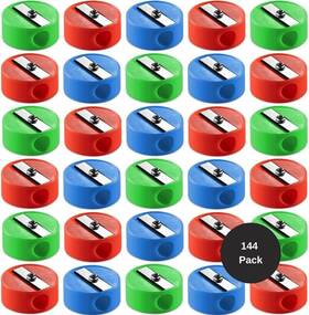 Bed-935 Bedwina 850011334935 Pencil Sharpeners In Bulk - 144 Pack Pocket Sized Red Blue Green