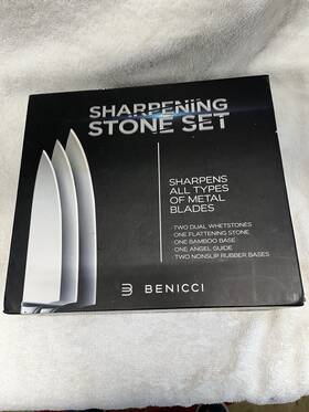 Benicci 850015303128 Premium Knife Sharpening Stone Kit Set Includes 2 Superior Sharpener Whetstones