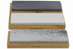 Best Sharpening Stones 617401201426 Arkansas Stone Set - Wood Mounted 6 Inch