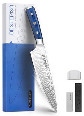 P01-1068-12 Besterisa Chef Knife 8 Inch Professional German Stainless Steel Ultra Sharp