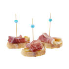 Bf-12-471-b-in Cibowares Bamboo Food Party Picks With Striped Blue 813797024841