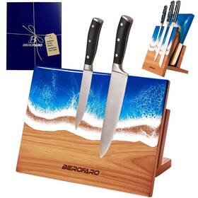 Dj-dc-001 Bierofaro Wooden Magnetic Knife Holder Freestanding Block With Cutting Board