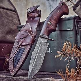 Bc-001 Bigcat Roar Beast Hunter - Handmade Damascus Steel Fixed Blade Hunting Knife