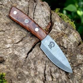 Bwk-j345 Black Wolf Knives Handmade Damascus Hunting Knife With Sheath - Fixed Blade For Men Ros