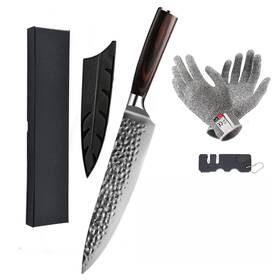 Dd-2719 Bleezeblessz Professional Chefs Knife Set Sharpening Stone Protective Gloves Ultra Sharp
