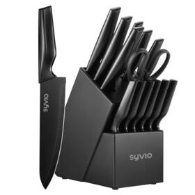Ys-2022 Block Knife Sets For Kitchen With And Sharpener Razor-sharp Effortless Sharpen
