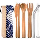 Bamboo01 Blulureusable Blulu Set Bamboo Cutlery Reusable Flatware Travel 765756052658