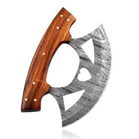 Bnz-hrt-01 Bnazind Damascus Alaskan Ulu Knife Handmade 5.75 Inch Alaska Knives Pizza Cutter Rocker