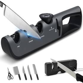 Bochion 797409029199 4-in-1 Stage Knife Sharpener With Pocket Premium Kitchen Shar