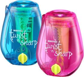 Bostitch 842048030225 Twist-n-sharp Pencil Sharpener 2-pack For Single Hole Assorted