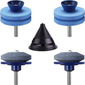 Lc-mds-0521 Brand Hxxf 4pcs Lawn Mower Blade Sharpener Double Layer Corundum Lawnmower Blue