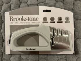 Brookstone 709996943536 4-in-1 Knife And Shears Sharpener Universal/non-slip - White New