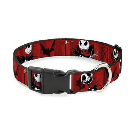 Pc-wdy035-ws Buckle-down Nbc Jack Poses/bats Red Stripe Plastic Clip Collar Wid... Fast Ship
