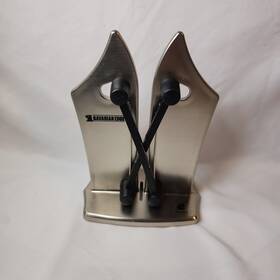 Bulbhead 086974470049 Bavarian Edge Stainless Steel Knife Sharpener Crossed Quick Sharpen Countertop
