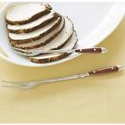 C30898brn Chefs Bistro Serving Forks Set Woodgrain 844819024419