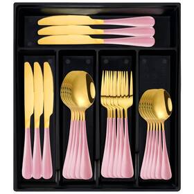 Fj24 Caliamary 24-piece Flatware Set With Organizer Heavy Duty Stainless Steel Silverware Fo