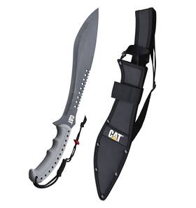 240395 Cat Machete With Shoulder Strap Sheath 19 Inch Stainless Steel Blade Knife W