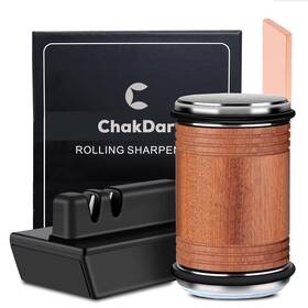 Chakdar 740111924894 Rolling Knife Sharpener Kit With Leather Strop And Premium Box Ceramic Dia
