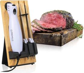 Ek66185 Chef Pro Serrated Carving Electric Knife Set By With Wooden Storage Block 2