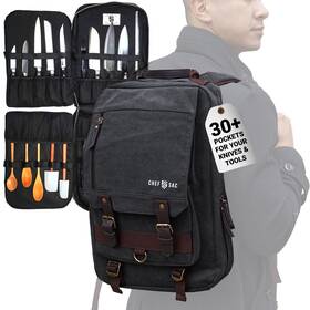 Cs-1020 Chef Sac Retro Backpack 20 Slots For Knives And Tools Sturdy Knife Bags Chefs &