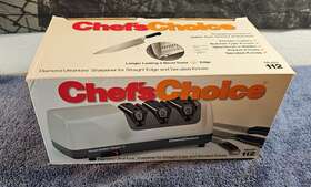 Chefs Choice 087877001101 Diamond Hone 3-stage Electric Knife Sharpener #112 White Tested