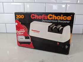 Chefs Choice 087877003068 300 Diamond Hone Knife Sharpener Platinum Edition Silver Color Nib