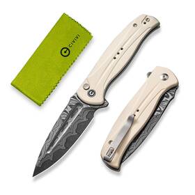 C23053-ds1 Civivi Incindie Pocket Knife For Men Folding With 3.48 Inch Damascus Blade