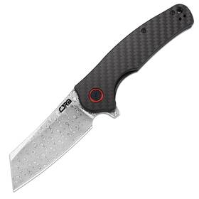 J1904d-cf Cjrb Cutlery Crag Folding Pocket Knife 3.43 Inch Rose Damascus Steel Blade Carbon Fiber