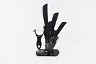Cks-1 Bravo Life Black Ceramic Knife Set 5 Pieces Chef Utility Fruit Paring Peeler Pmma Holder 603786827085