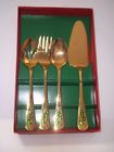 Classic Traditions Hollyberry Pc Hostess Set Gold Tone Stainless Steel