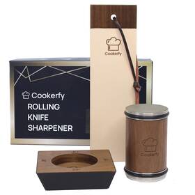 Cookerfy 745010663031 American Black Walnut Rolling Knife Sharpener Roller - Diamond S