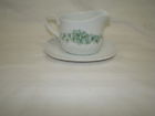 Corelle Callaway Gravy Boat Syrup Pitcher Underplate Ivy Green Corning