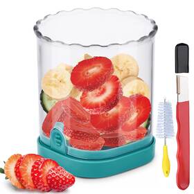 Sun-f2878 Coshonwol Strawberry Cutter Slicer Cup With Blade Sharpener And Cleaning Brush Versa