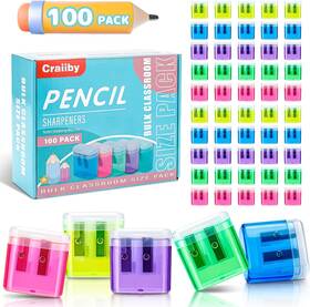 Jbd-102 Craiiby 100 Pack Pencil Sharpeners Bulk - Colored Handheld Multiplecolors