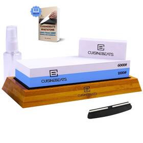 Cuisinebeats 860002835204 Whetstone 1000/6000 Kitchen Knife Sharpening Stone Set- Sharp