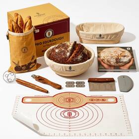 Culinature 199284010475 Ultimate Sourdough Starter Kit With Round And Oval Banneton Bread Proofing Ba