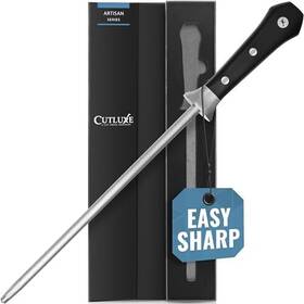 Cutluxe 855532008402 Honing Rod Sharpening Steel For Kitchen Knives 10 Inch Ergonomi