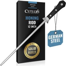 Cutluxe 855532008471 Honing Rod Sharpening Steel For Kitchen Knives 12 Inch