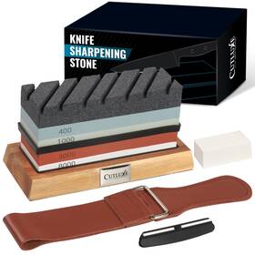 Cutluxe 855532008785 Knife Sharpener Stone Kit Whetstone Sharpening Professional 4 Side