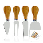 D-1508050504 Freehawk Pc Set Cheese Knives Bamboo Wood Handle Steel Stainless