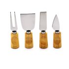 D-1510160503 Freehawk Pieces Set Cheese Knives With Bamboo Wood Handle Steel