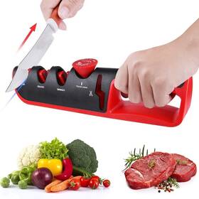 D & G Sales Llc 049925595154 4 In 1 Three-stage Kitchen Knife Plus Scissor Sharpener Tool With Adjustable