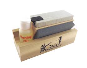Tri-4 Dans Whetstone Company Inc. - Genuine 3 Stone 4 Inch Tri-hone Arkansas Knife Sharpening System W