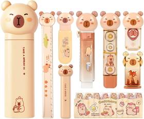 Cpbrtg09 Daphilly Capybara Stationery Set Cute School Supplies Stationary Gift Brown