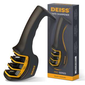 Deiss 251969627258 Pro 3-stage Kitchen And Pocket Knife Sharpener - Professional Grade Bla