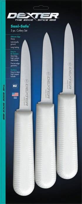 S104-3pcp Dexter-russell 3 Pack Of Inch Paring Knives Sani-safe Series Sil
