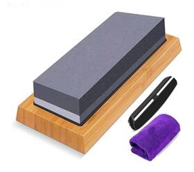 Md17 Dgesrunda Knife Sharpening Stone Whetstone Kit 220/280 Grit With Base And Angle Holder New