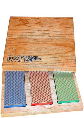 W6efc Dmt Diamond Machining Technology 784497025448 Deluxe Knife Sharpening Kit With Hard Wood Box Set Of 3 Di