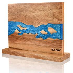 Dolons 773774592629 Magnetic Knife Block Acacia Wood And Resin Kitchen Holder
